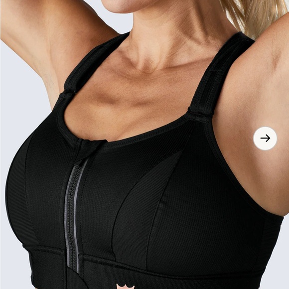 SHEFIT Ultimate Sports Bra High Impact Adjustable Front Zip Black Size 1Luxe - Picture 1 of 8